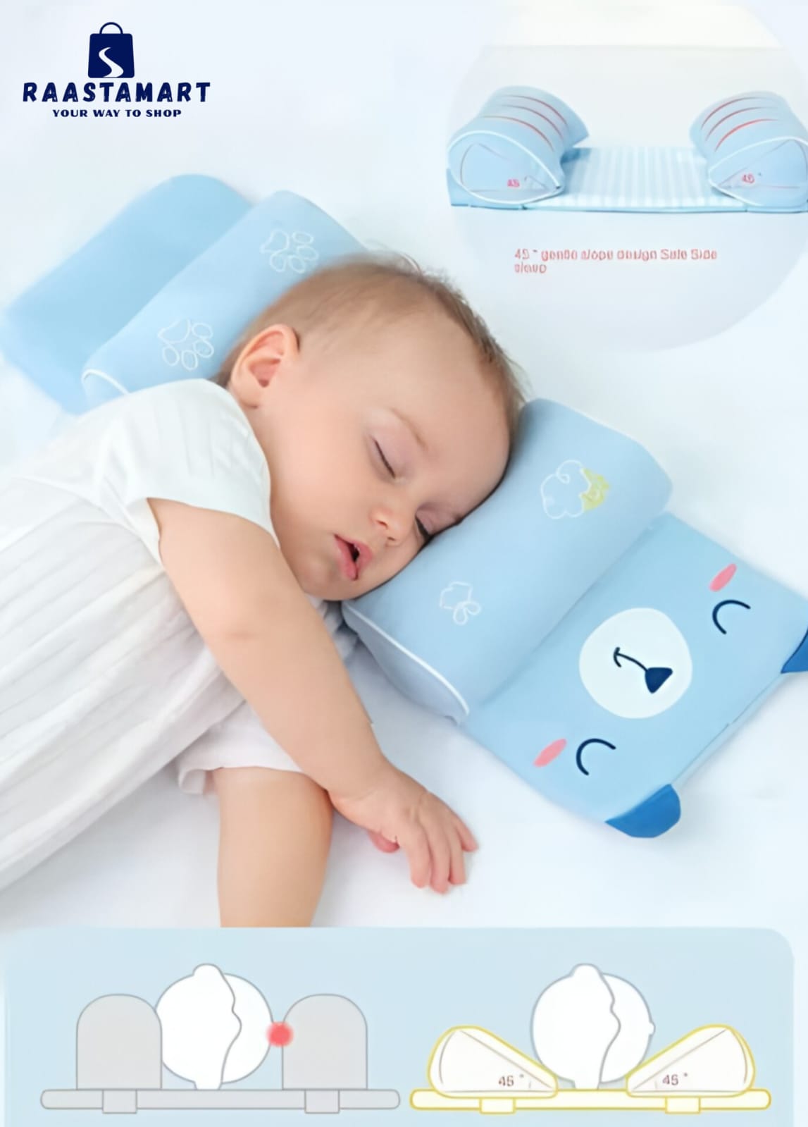 Baby Head Shaping Pillow for Baby's Healthy Head Development.